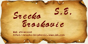 Srećko Brošković vizit kartica